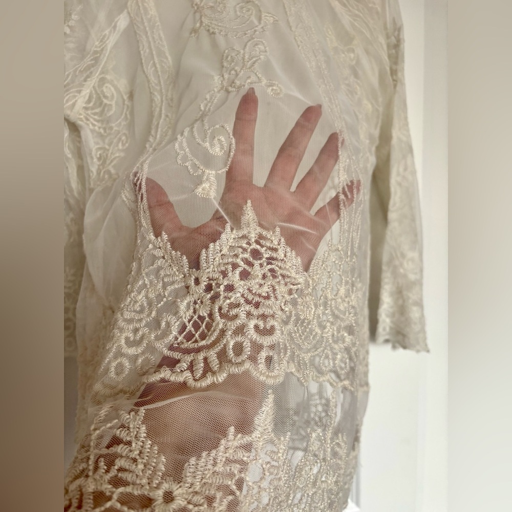 DEX Lace Blouse sz L - Picture 12 of 13